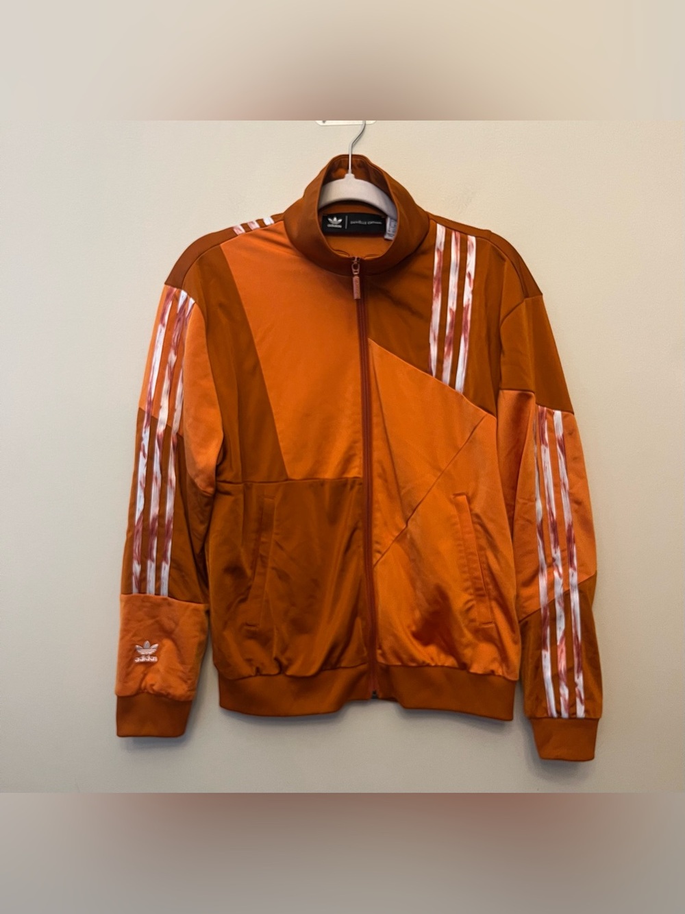 Adidas Originals x Danielle Catheri Patchwork Track Jacket Women's Small Orange